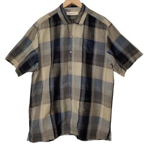Tommy Bahama Plaid Linen Silk Casual Button Down Shirt